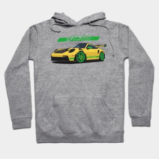 Car 911 gt3 rs yellow green Hoodie